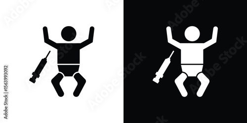 Baby Vaccination icon Vector Silhouette for graphic and web design collection