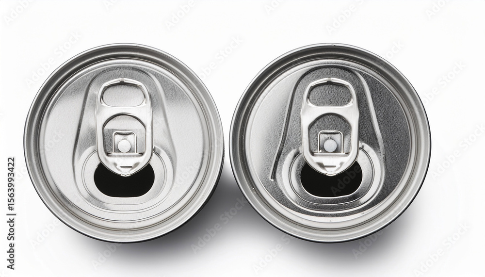 two plain white aluminium cans side by side isolated on transparent background two plain white aluminium cans side by side isolated on transparent background
