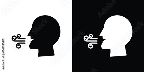 Breath icon Vector Silhouette for graphic and web design collection