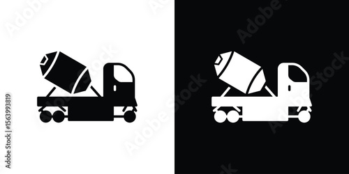 Cement truck icon Vector Silhouette for graphic and web design collection