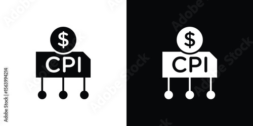 Consumer prices index icon Vector Silhouette for graphic and web design collection