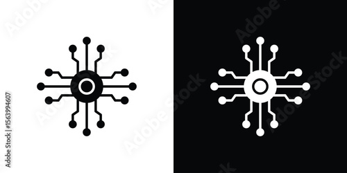 Decentralized icon Vector Silhouette for graphic and web design collection