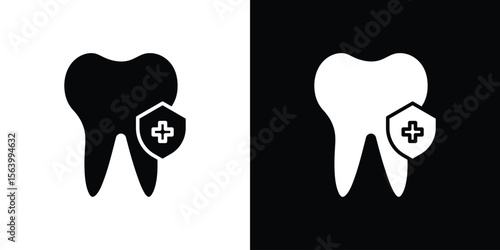 Dental insurance icon Vector Silhouette for graphic and web design collection
