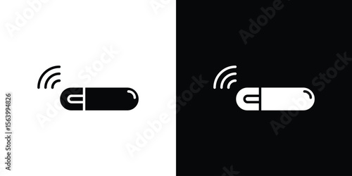 Dog microchip icon Vector Silhouette for graphic and web design collection