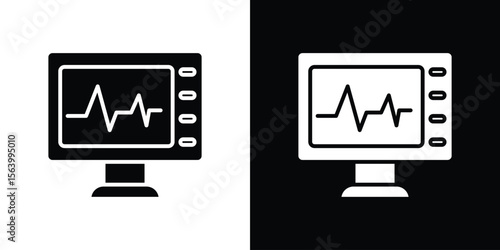 EKG monitor icon Vector Silhouette for graphic and web design collection