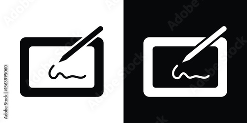 Electronic signature icon Vector Silhouette for graphic and web design collection