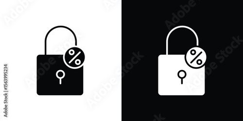 Fixed rate mortgage icon Vector Silhouette for graphic and web design collection
