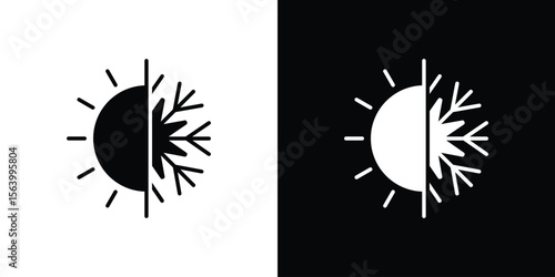 Hot and cold icon Vector Silhouette for graphic and web design collection