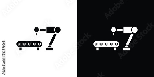 Industrial robot icon Vector Silhouette for graphic and web design collection