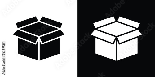 Open box icon Vector Silhouette for graphic and web design collection