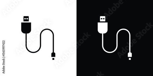Phone cable icon Vector Silhouette for graphic and web design collection