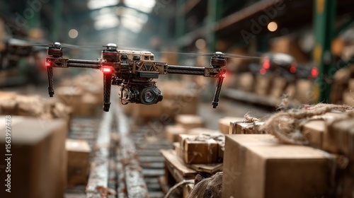 Wallpaper Mural Drone in industrial warehouse Torontodigital.ca