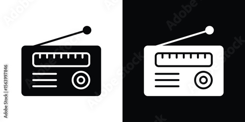Radio icon Vector Silhouette for graphic and web design collection
