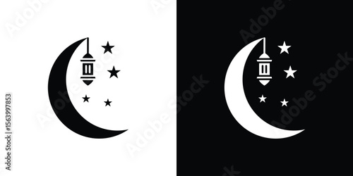 Ramadan Month icon Vector Silhouette for graphic and web design collection