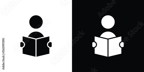 Reading icon Vector Silhouette for graphic and web design collection