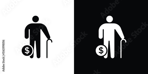 Retirement icon Vector Silhouette for graphic and web design collection