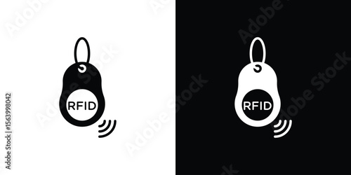 RFID key tag icon Vector Silhouette for graphic and web design collection