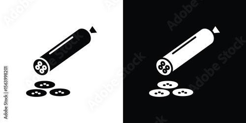 Salami icon Vector Silhouette for graphic and web design collection