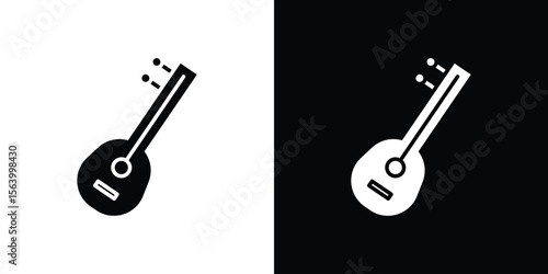 Sitar icon Vector Silhouette for graphic and web design collection