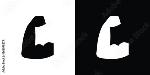 Strong arm icon Vector Silhouette for graphic and web design collection