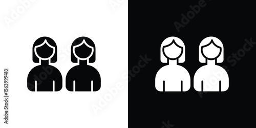 Twin icon Vector Silhouette for graphic and web design collection
