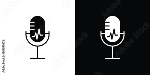 Voice recognition icon Vector Silhouette for graphic and web design collection