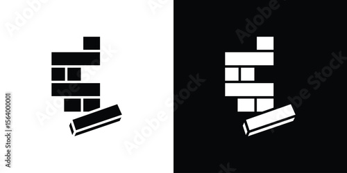 Wooden block icon Vector Silhouette for graphic and web design collection