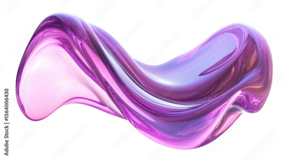 Abstract flowing iridescent purple liquid form isolated on transparent background Abstract flowing iridescent purple liquid form isolated on transparent background