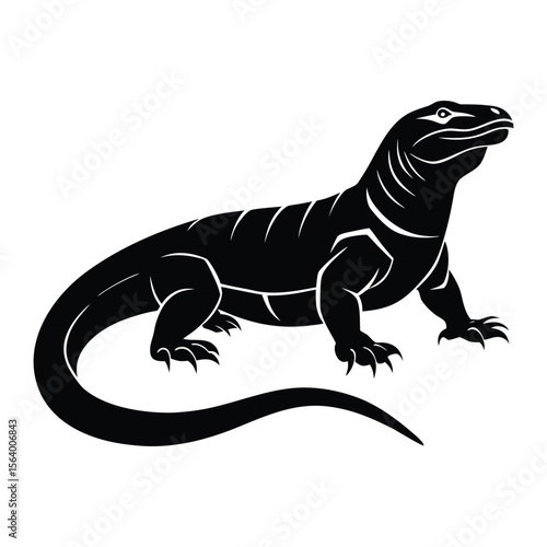 Komodo Dragon Silhouette Vector Art Free Download