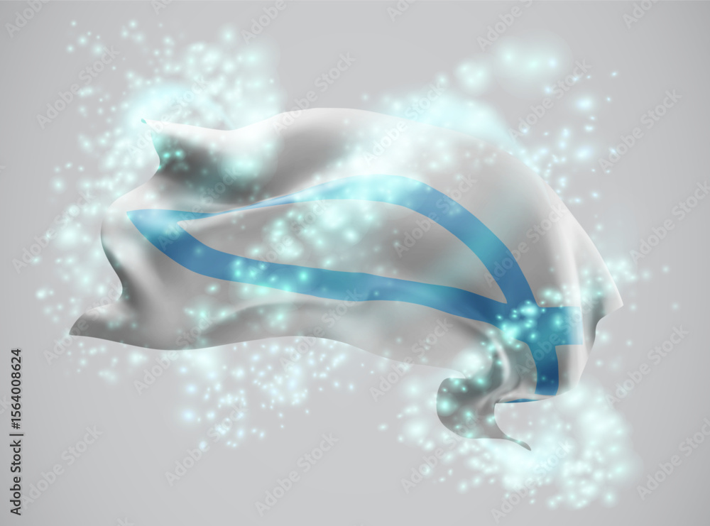 Obraz premium faith, vector 3d flag in whirlwind of magical radiance