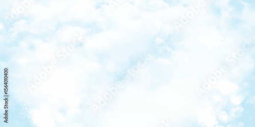 white fluffy clouds on blue sky in summer The clouds should have a painterly or watercolor effect