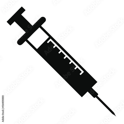 The Precision of Vaccination: A stark, graphic depiction of a syringe, symbolizing medicine and vaccination in a clear, impactful visual statement.