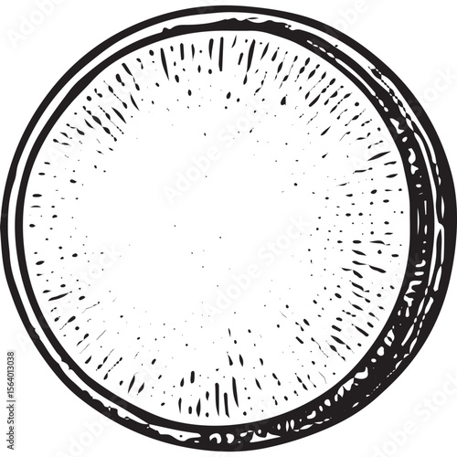 Explore this vintage black-and-white drumhead illustration, ideal for music art, percussion designs, and creative projects
