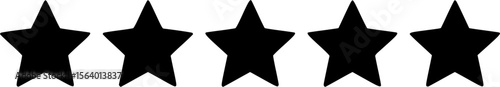 Five stars customer product rating review flat icon for apps and websites
