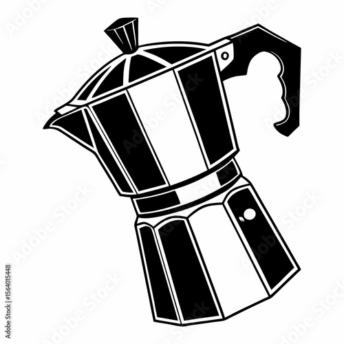 Black and white coffee maker machine