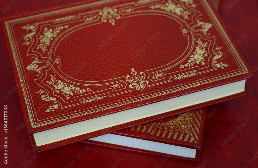 Fototapeta premium Decorative leather cover of the vintage romance books