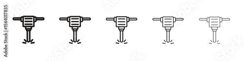 Hydraulic breaker icon. modern outline style vector icons series