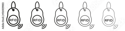 RFID key tag icon. modern outline style vector icons series