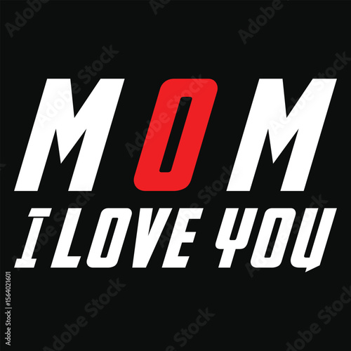 Hero Mom, I Love You – Bold and Powerful Typography T-shirt Design Inspired by Superhero Strength and Love