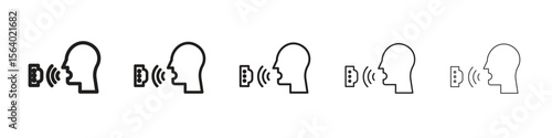 Voice control icon. modern outline style vector icons series