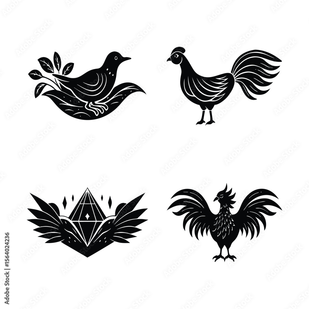 Fototapeta premium set of birds