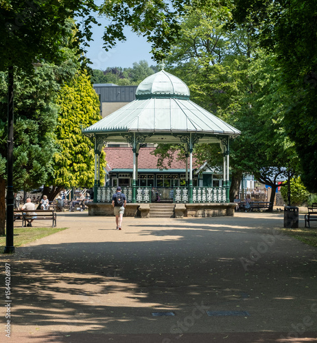 Fotografie Front on view of the public bandstand in the park