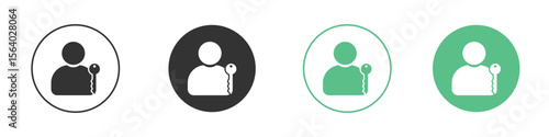 Authentication icon vector pictogram for ui ux interface elements