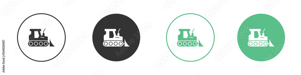 Obraz premium Bulldozer icon vector pictogram for ui ux interface elements