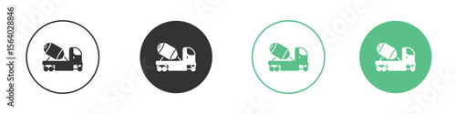 Cement truck icon vector pictogram for ui ux interface elements