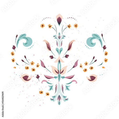 Vector illustration of an abstract background with a floral pattern in the center.