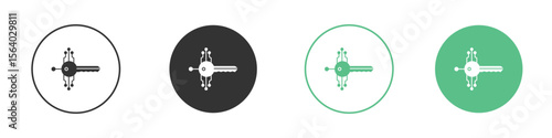 Digital key icon vector pictogram for ui ux interface elements