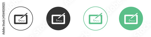 Electronic signature icon vector pictogram for ui ux interface elements