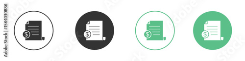 Invoice icon vector pictogram for ui ux interface elements