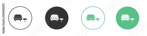 Lounge icon vector pictogram for ui ux interface elements